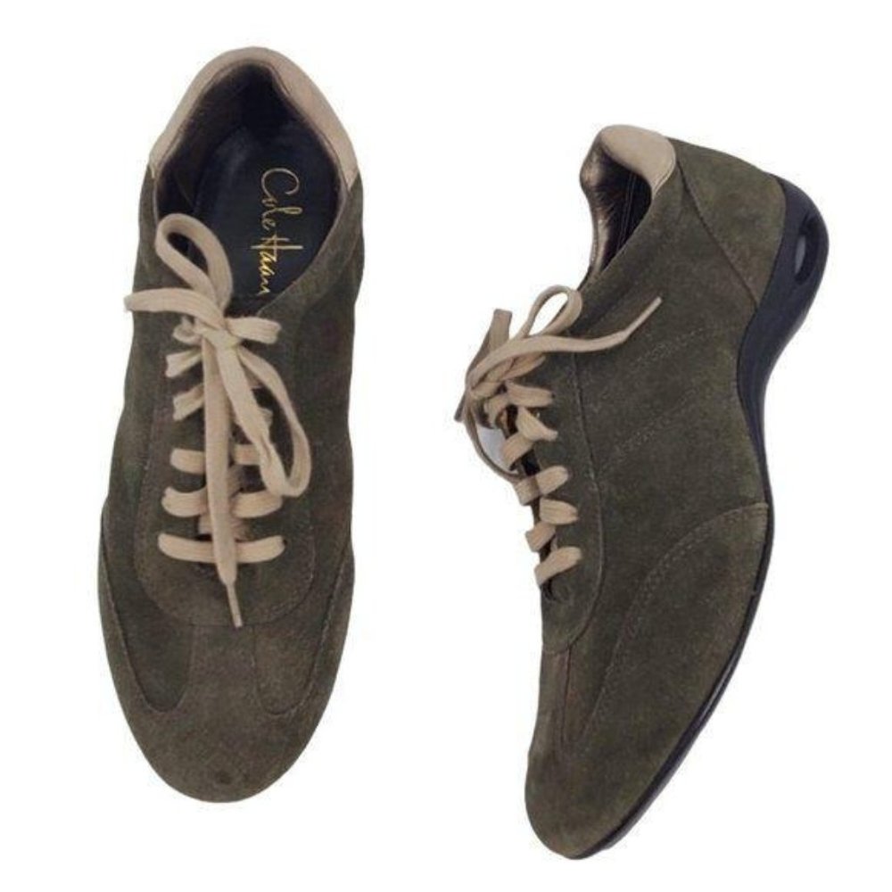 Cole Haan x Nike Air Khaki Green Genuine Suede Sneakers